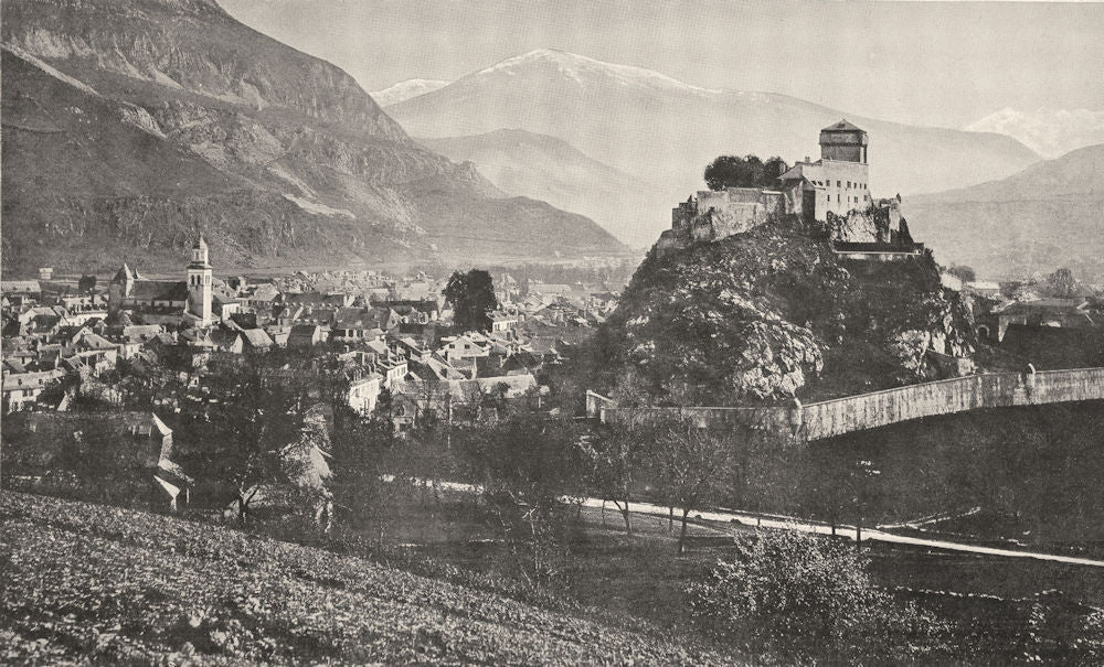 HAUTES- PYRÉNÉES. Vue Générale de Lourdes 1900 old antique print picture